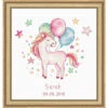 Luca-S Unicorn Birth Record Counted Cross-Stitch Kit