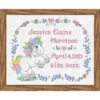 Baby By Herrschners Boho Rainbow Unicorn Birth Record Counted Cross-Stitch Kit