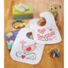 Baby By Herrschners Lovable Ellie Baby Bibs Stamped Cross-Stitch Kit
