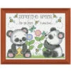 Herrschners Playful Pandas Birth Record Counted Cross-Stitch Kit