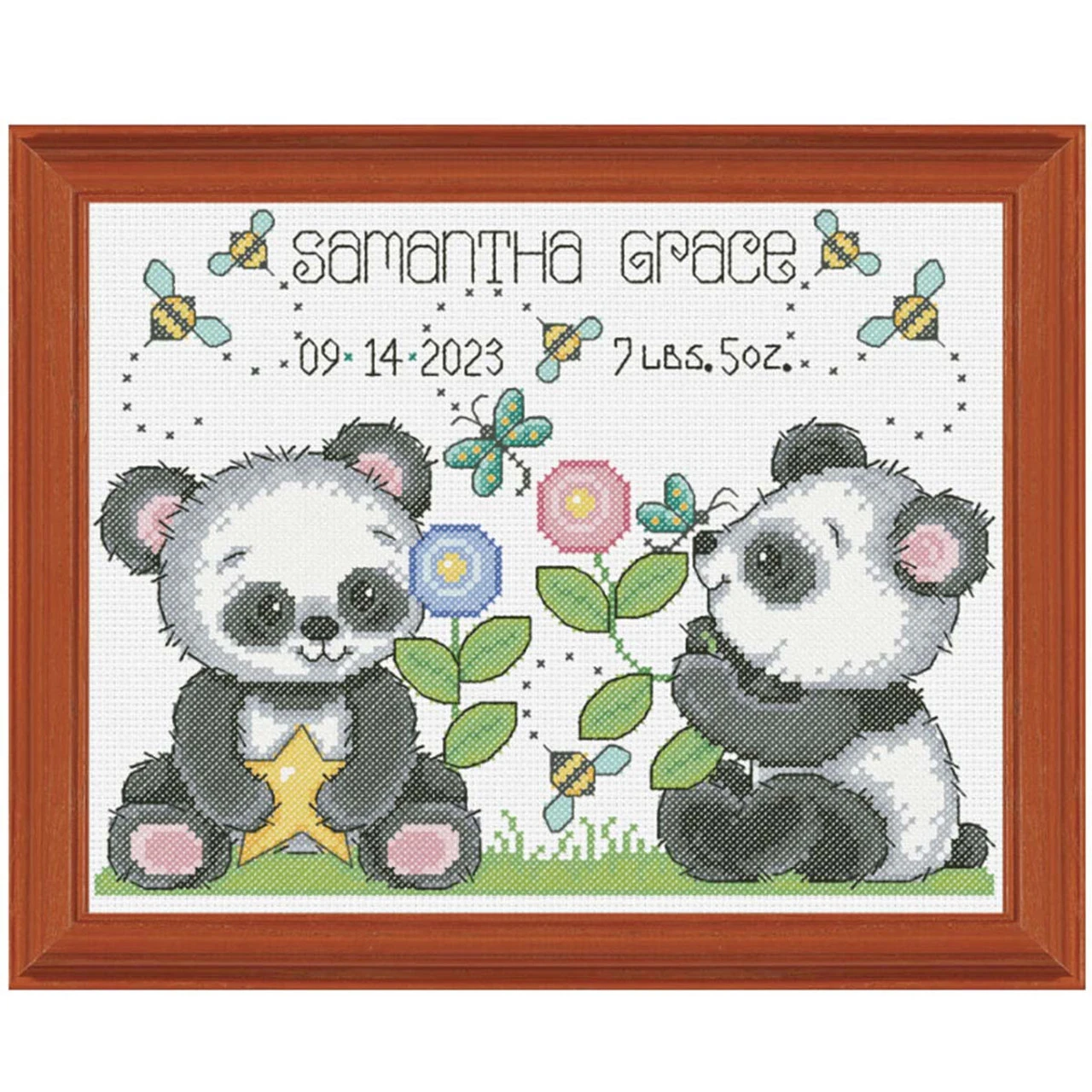 Herrschners Playful Pandas Birth Record Counted Cross-Stitch Kit 1 Herrschners Playful Pandas Birth Record Counted Cross-Stitch Kit