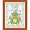 Baby By Herrschners Sleepy Dragons Birth Record Counted Cross-Stitch Kit