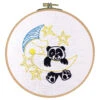 Herrschners Panda On The Moon Hoop Stamped Embroidery Kit