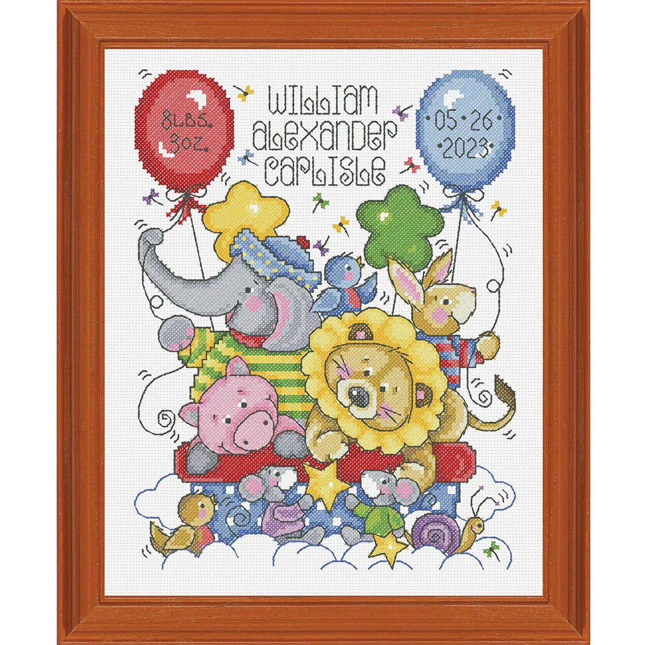 Baby By Herrschners Rainbow Balloons Birth Record Counted Cross-Stitch Kit 1 Baby By Herrschners Rainbow Balloons Birth Record Counted Cross-Stitch Kit