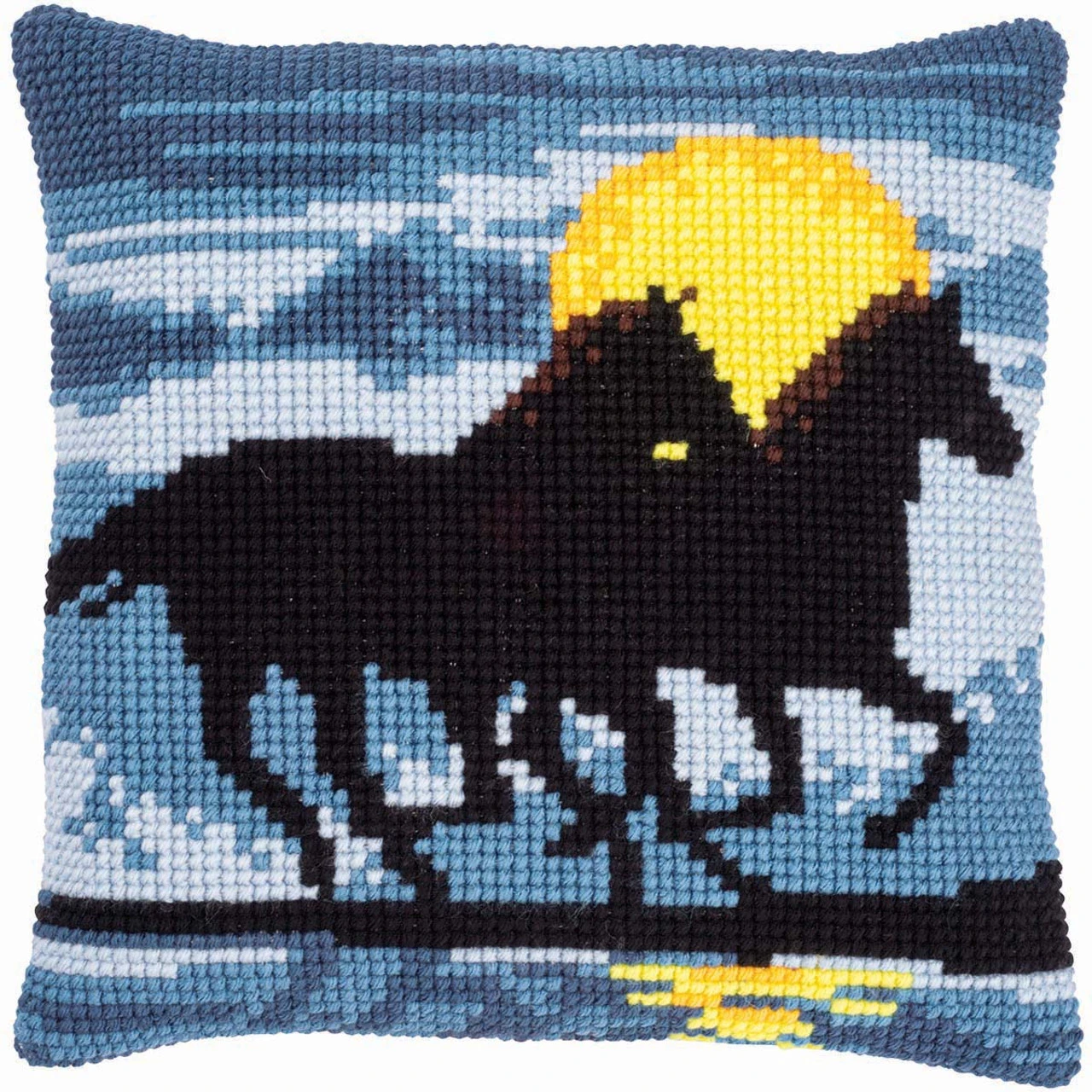 Vervaco Horses In Moonlight Pillow Cover Needlepoint Kit 1 Vervaco Horses In Moonlight Pillow Cover Needlepoint Kit