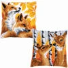 Vervaco Deer II & Fox II Pillow Cover Set Needlepoint