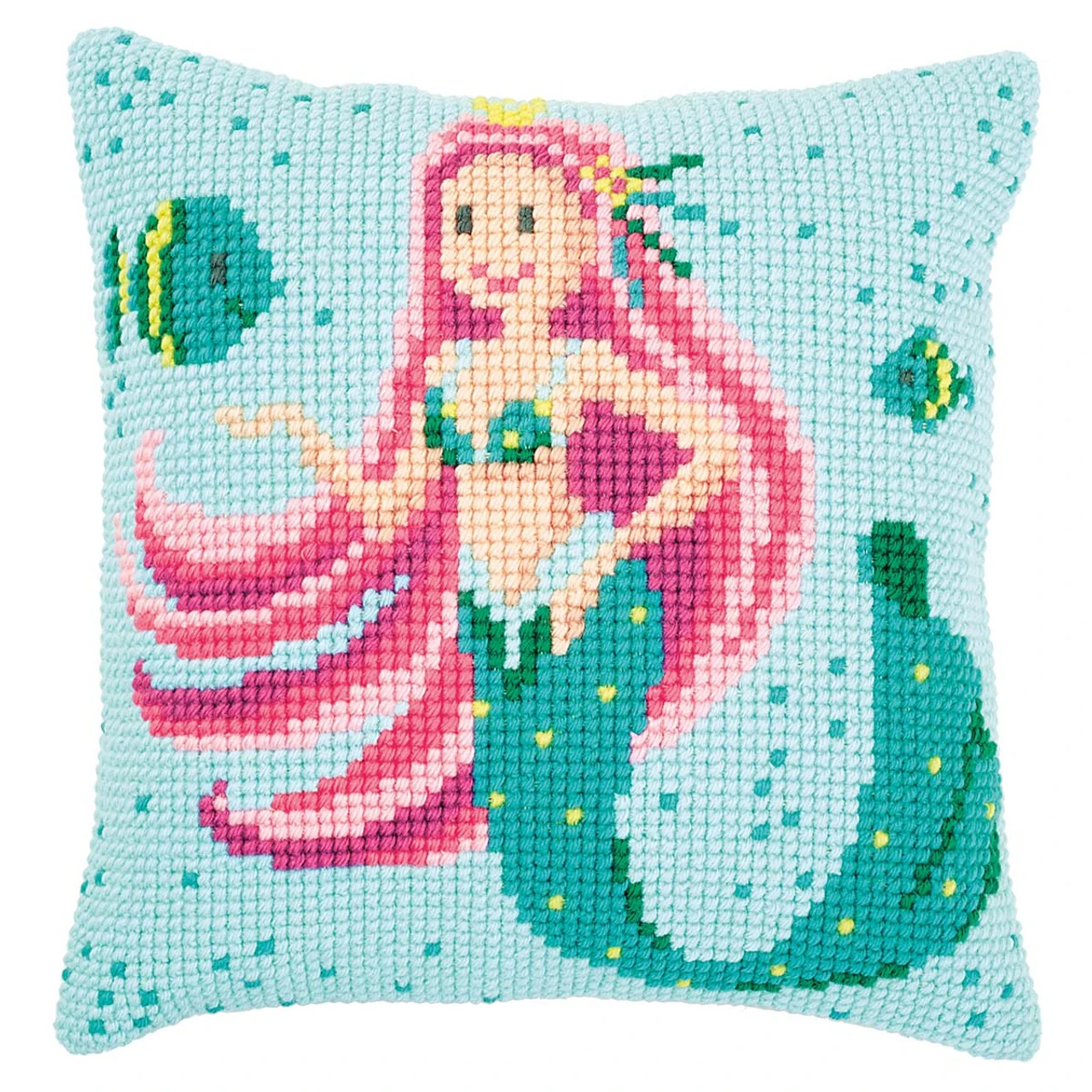 Vervaco Mermaid Pillow Cover Needlepoint Kit 1 Vervaco Mermaid Pillow Cover Needlepoint Kit