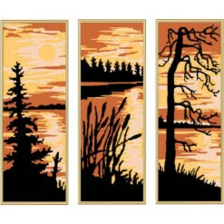 Orchidea Memories Of Summer Triptych Needlepoint Canvas