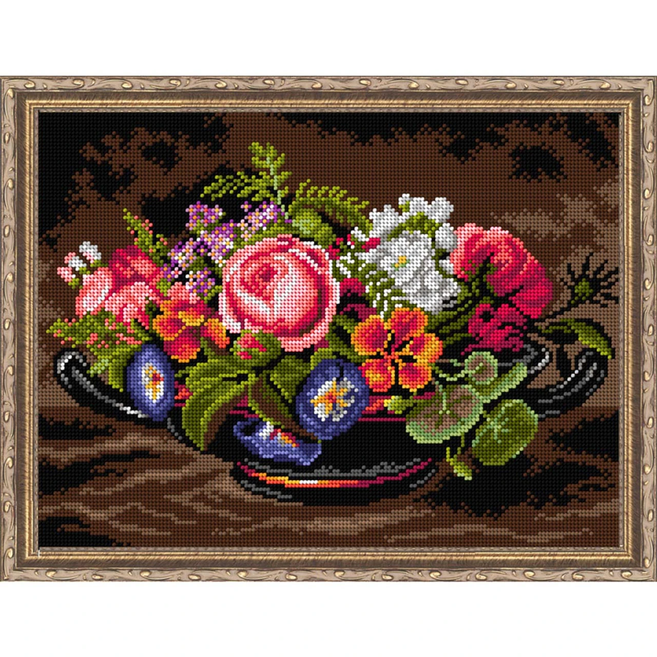 Orchidea Still Life With Pink Peonies Needlepoint Canvas 1 Orchidea Still Life With Pink Peonies Needlepoint Canvas