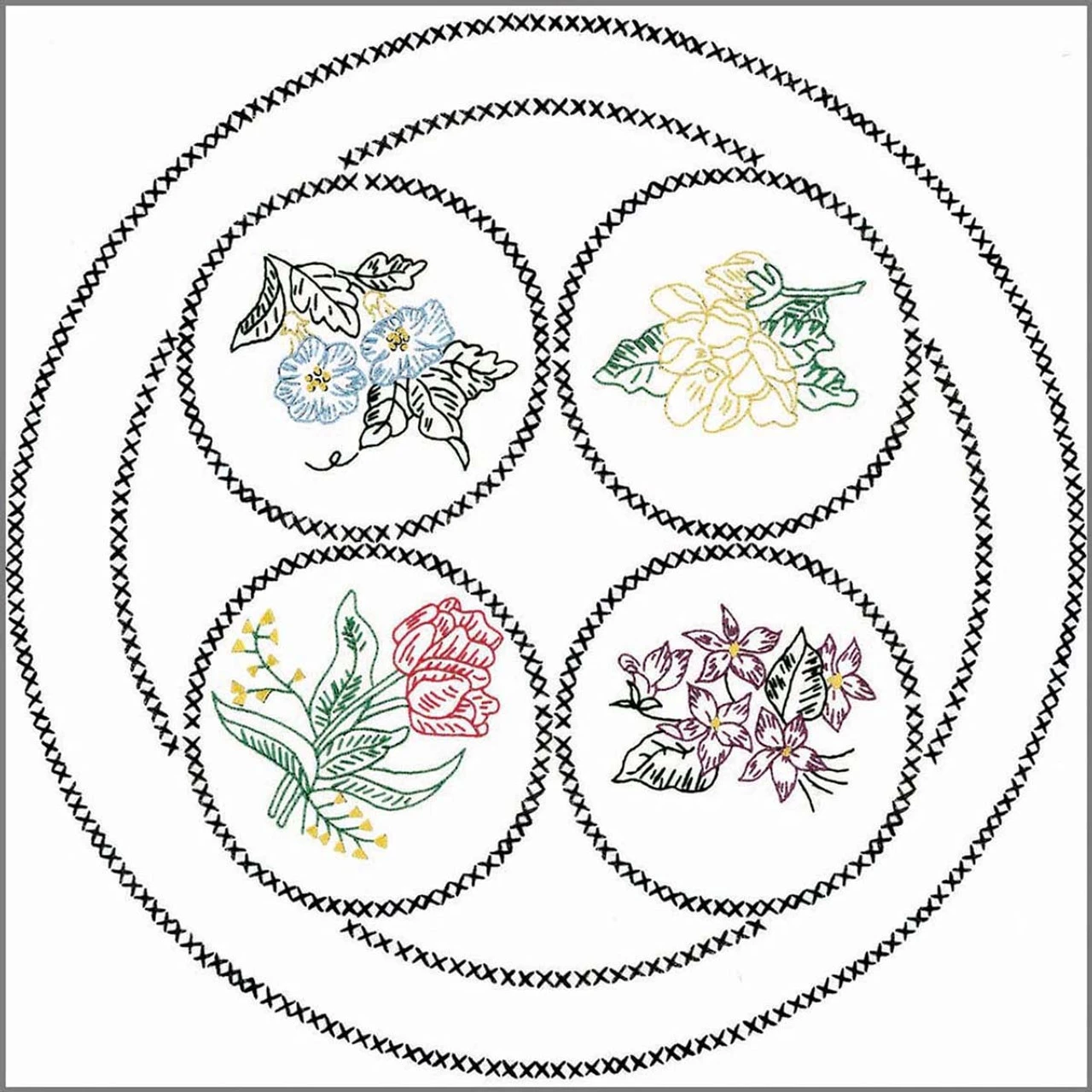 Herrschners Adaline Quilt Blocks Stamped Cross-Stitch Or Stamped Embroidery 2 Herrschners Adaline Quilt Blocks Stamped Cross-Stitch Or Stamped Embroidery - Image 2