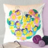 Herrschners Pansies Heart Pillow
