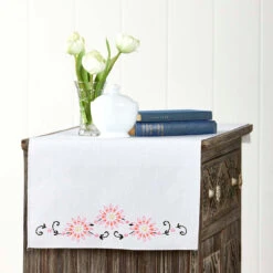 Herrschners Marlena Dresser Scarf Stamped Embroidery