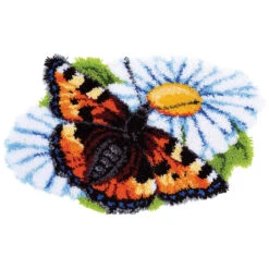Vervaco Butterfly On Daisy Latch Hook Kit
