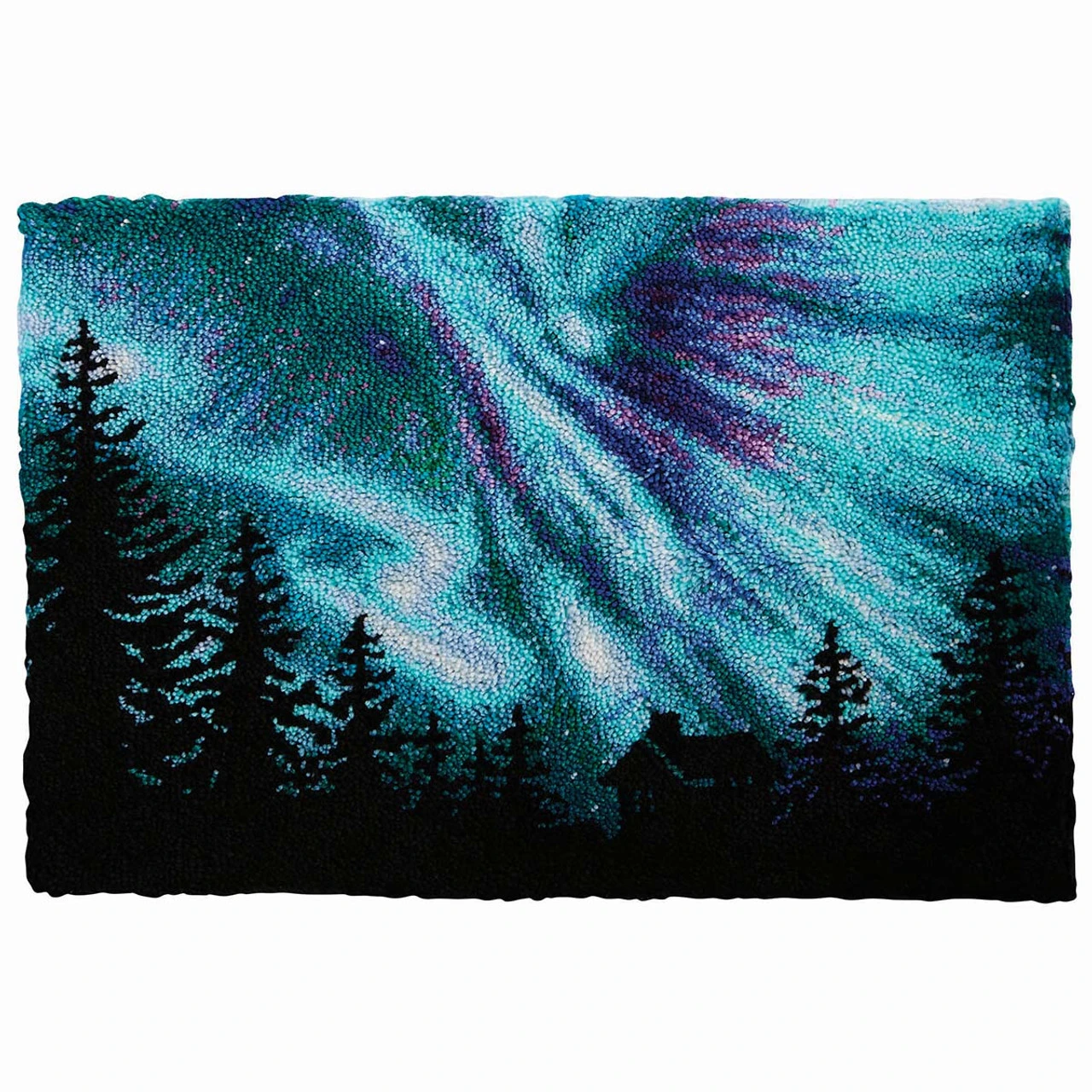 Herrschners Aurora Borealis Latch Hook Kit 1 Herrschners Aurora Borealis Latch Hook Kit