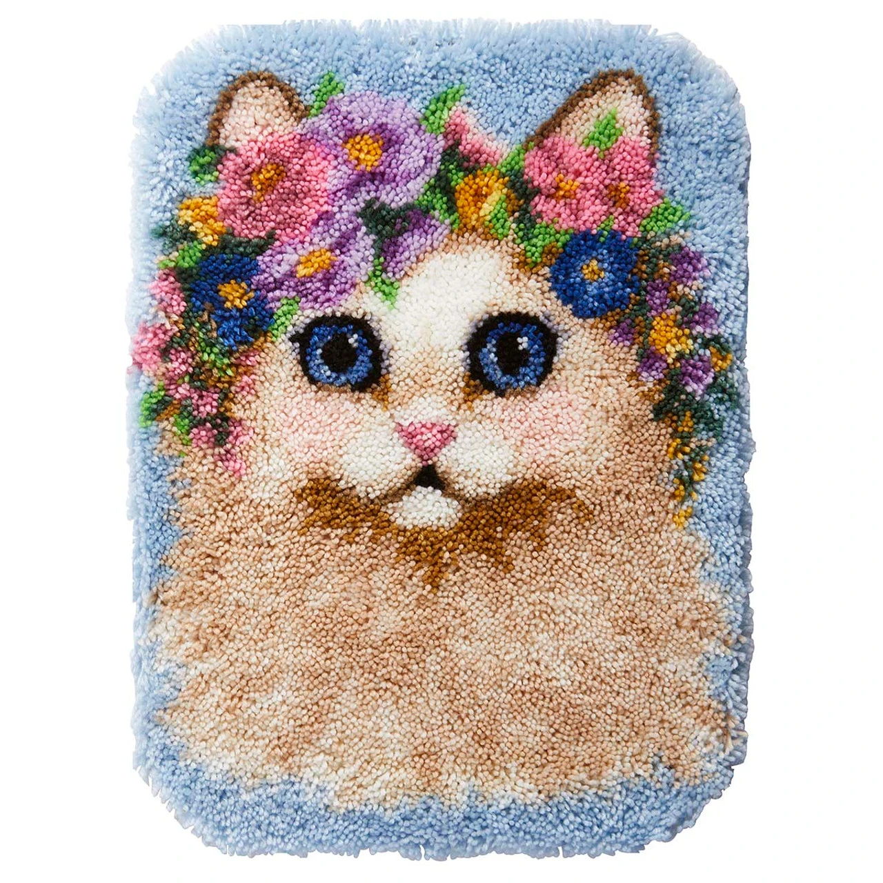 Herrschners Floral Cat Latch Hook Kit 1 Herrschners Floral Cat Latch Hook Kit