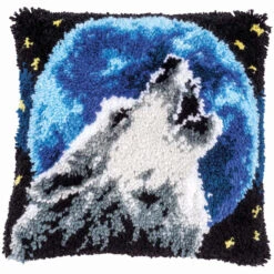 Vervaco Wolf Pillow Cover Latch Hook Kit