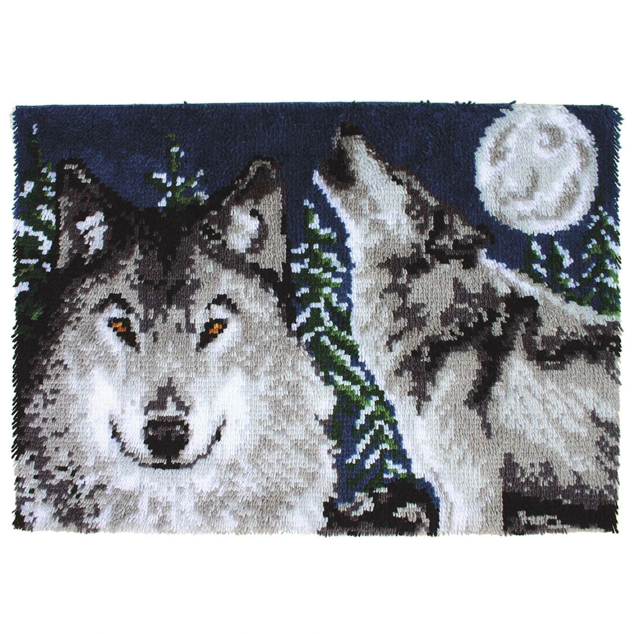WonderArt Midnight Wolves Latch Hook Kit 1 WonderArt Midnight Wolves Latch Hook Kit