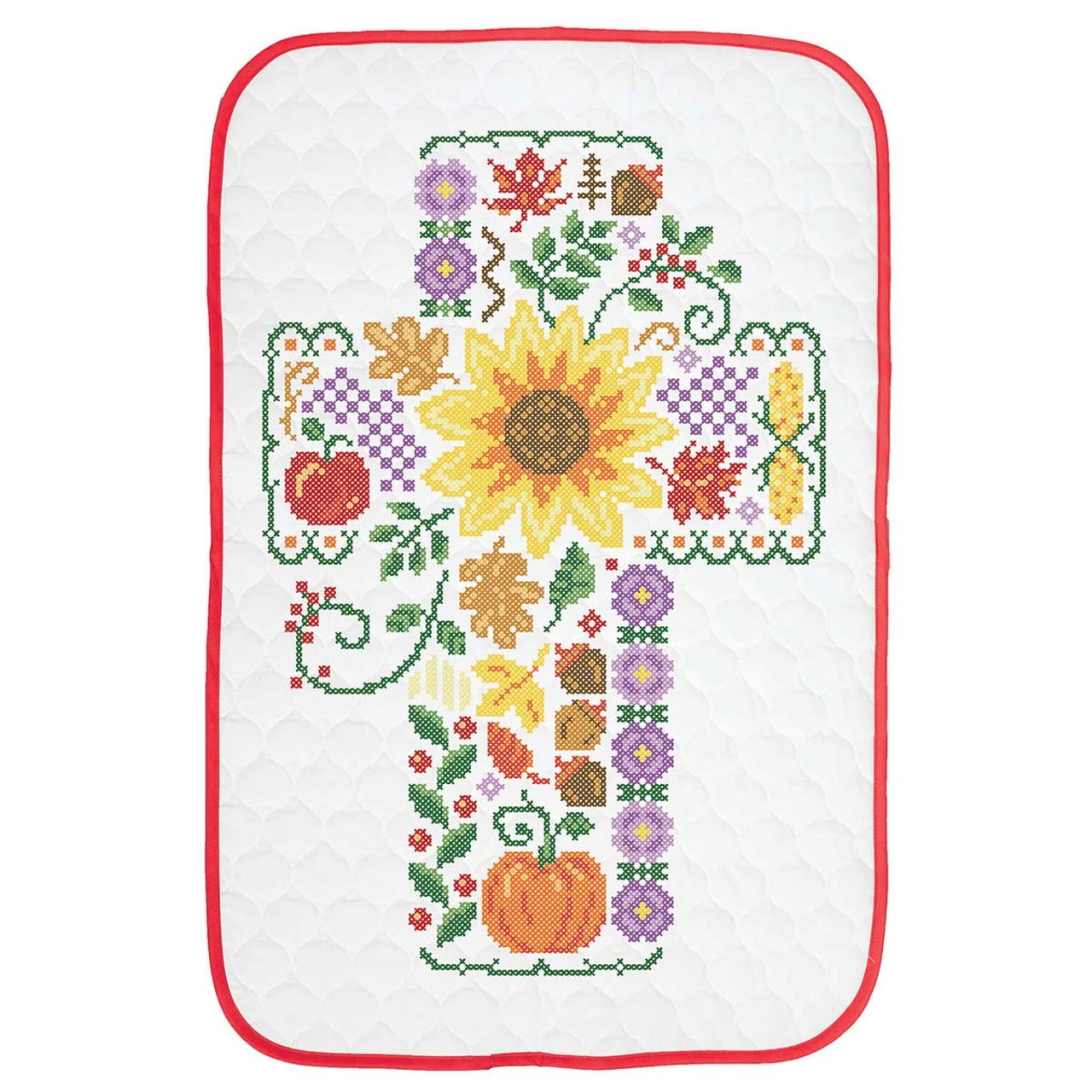 Herrschners Autumn Cross Wall Hanging Stamped Cross-Stitch Kit 1 Herrschners Autumn Cross Wall Hanging Stamped Cross-Stitch Kit