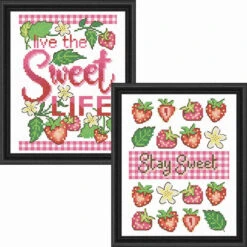 Herrschners Live Sweet & Stay Sweet Set Stamped Cross-Stitch