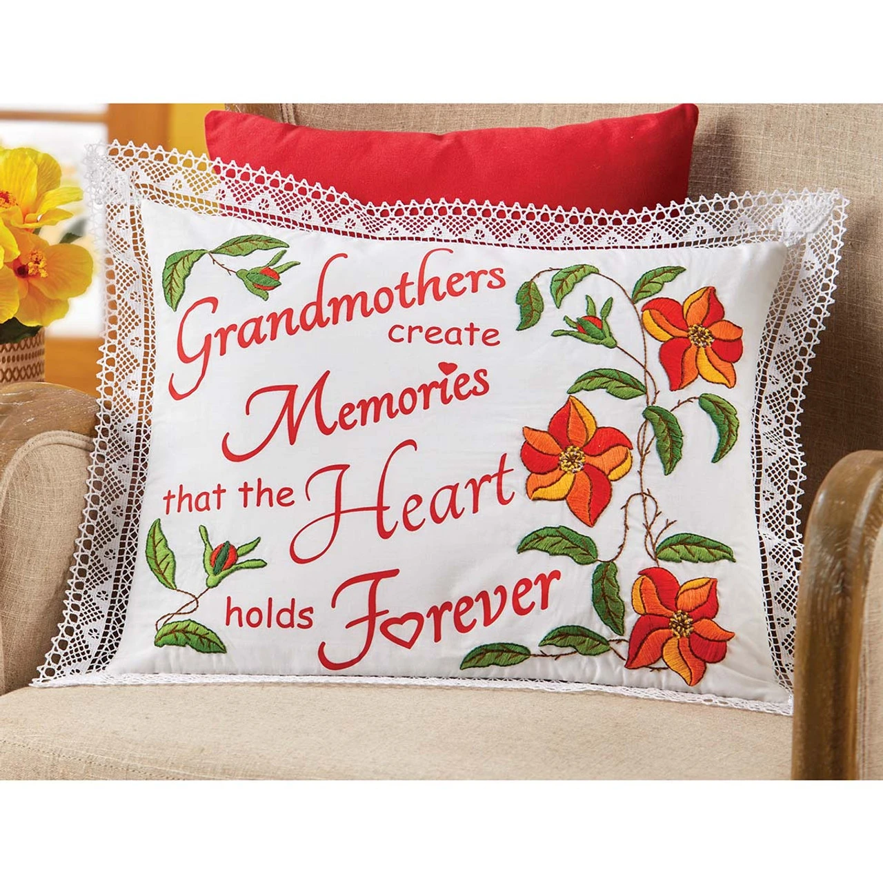 Craftways Grandmothers Pillow Cover Stamped Embroidery Kit 1 Craftways Grandmothers Pillow Cover Stamped Embroidery Kit