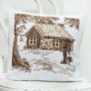 Craftways Log Cabin Pillow Cover II Stamped Cross-Stitch Kit