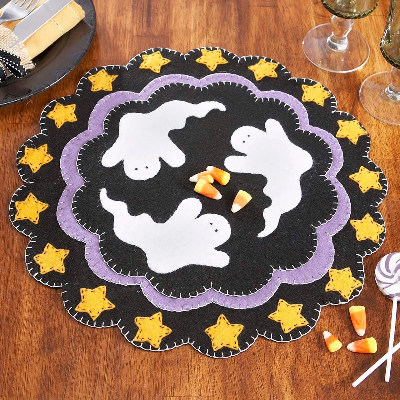 Felt Street Ghostly Trio Placemats Felt Kit 1 Felt Street Ghostly Trio Placemats Felt Kit