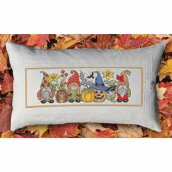 Nob Hill Fall Gnome Pillow Cover Counted Cross-Stitch Kit