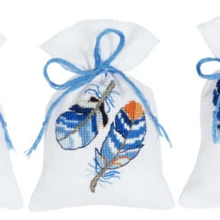 Vervaco Feathers Blue & Yellow Bag Counted Cross-Stitch Kit -PremierCraft Sales Store 181243 3 73828.1693419150