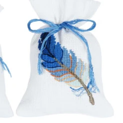 Vervaco Feathers Blue & Yellow Bag Counted Cross-Stitch Kit -PremierCraft Sales Store 181243 4 22379.1693419150
