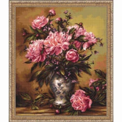 Luca-S The Vase Of Peonies Counted Cross-Stitch Kit