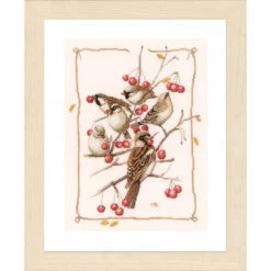Lanarte Sparrows And Currant Counted Cross-Stitch Kit