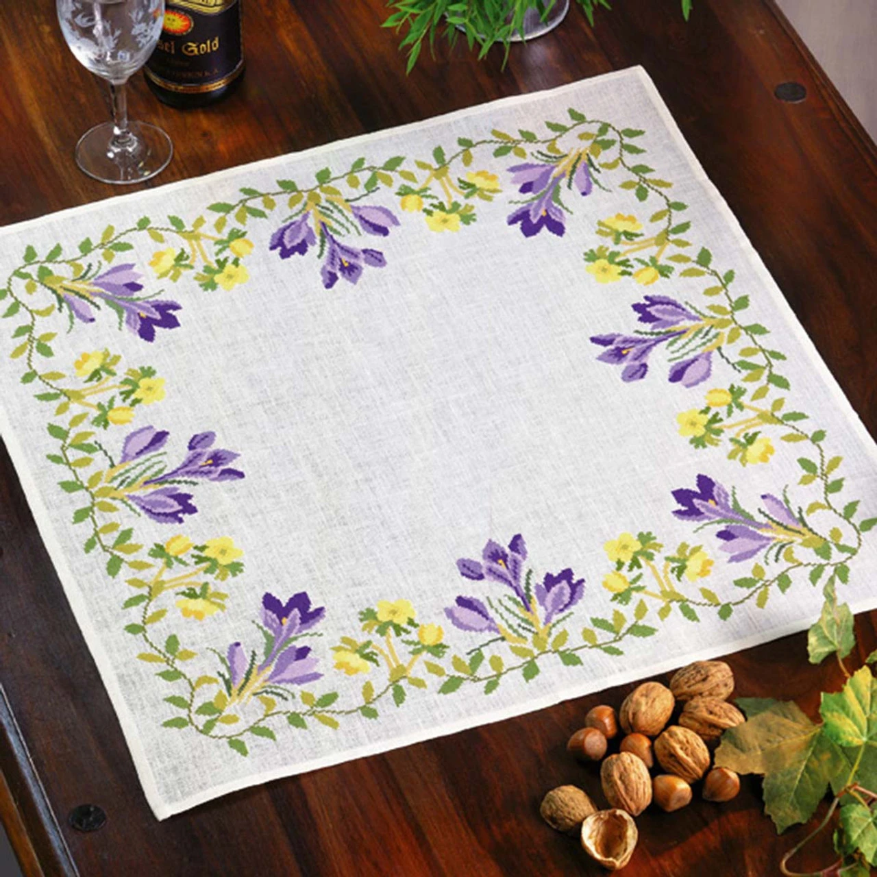 Eva Rosenstand Crocus Table Topper Counted Cross-Stitch Kit 1 Eva Rosenstand Crocus Table Topper Counted Cross-Stitch Kit
