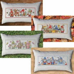 Herrschners Seasonal Gnome Pillow Cover Set Counted Cross-Stitch