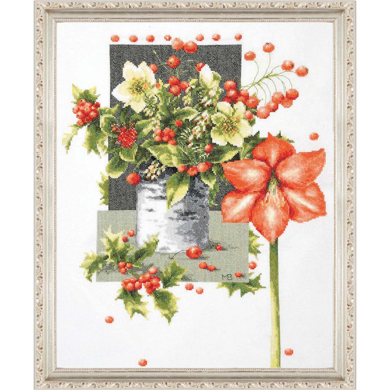 LanArte Stunning Blooms On Evenweave Counted Cross-Stitch Kit 1 LanArte Stunning Blooms On Evenweave Counted Cross-Stitch Kit