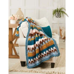 Herrschners Mountain Silhouette Throw Crochet Yarn Kit