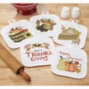 Herrschners Happy Harvest Pot Holders Stamped Cross-Stitch
