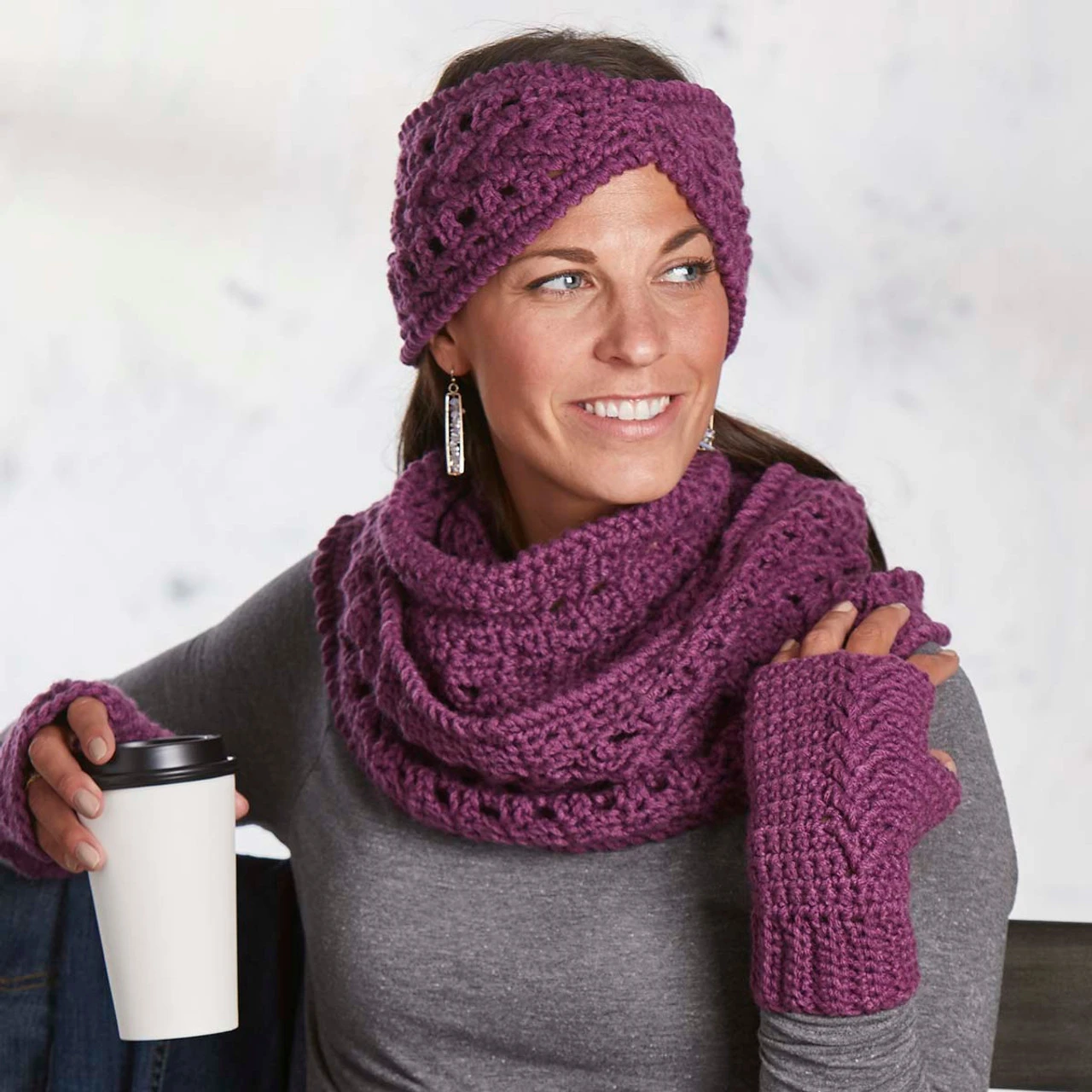 Herrschners Allure Winter Set Yarn Kit 1 Herrschners Allure Winter Set Yarn Kit