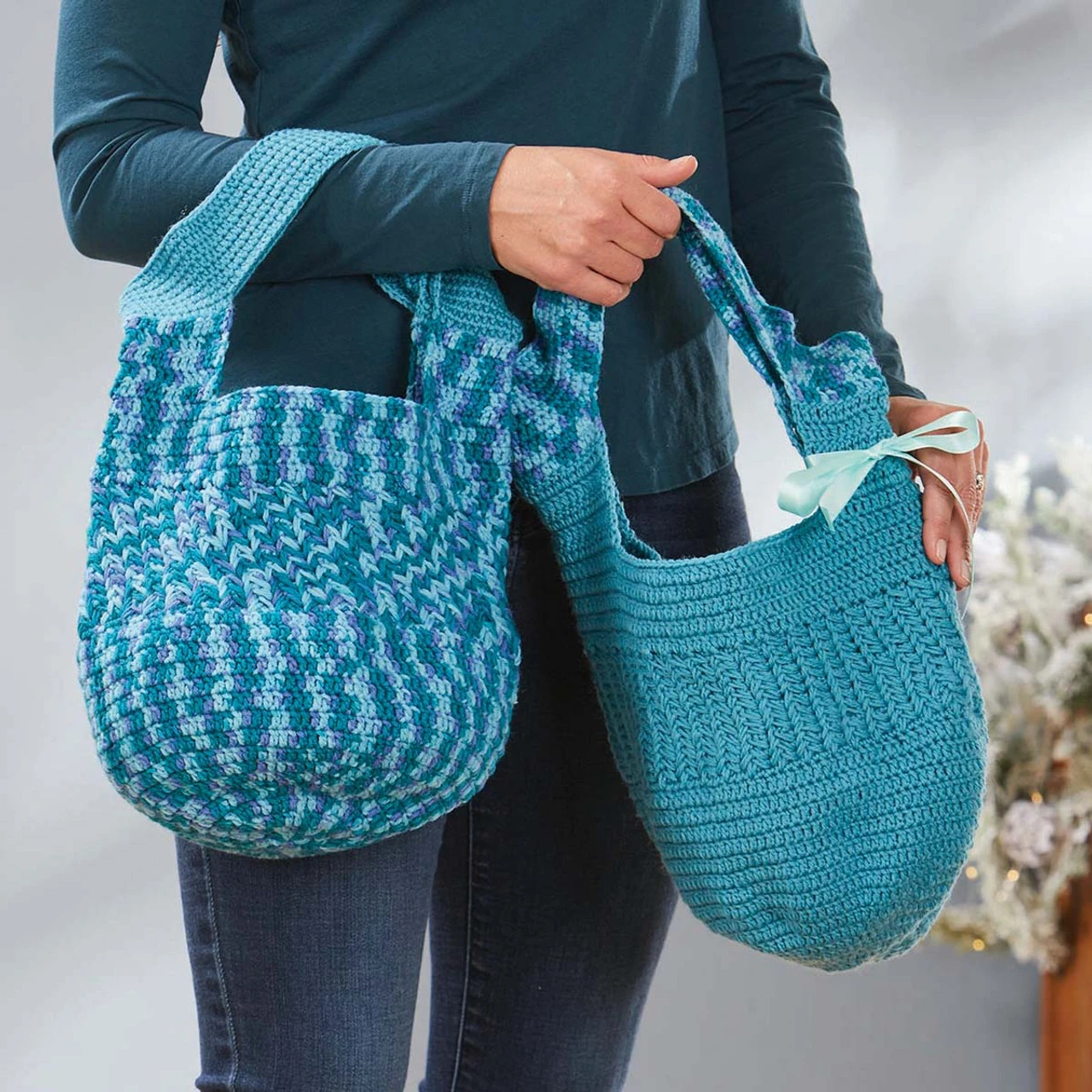 Willow Yarns Sapphire Sky Totes Crochet Kit 1 Willow Yarns Sapphire Sky Totes Crochet Kit