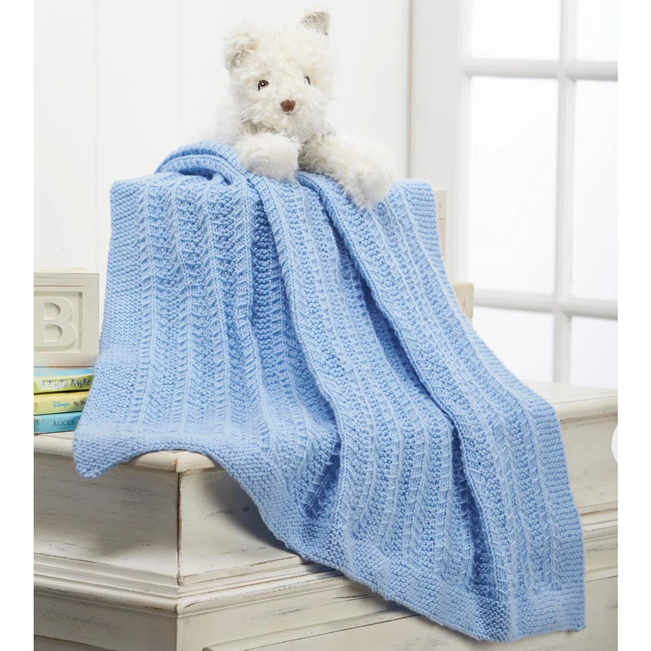 Herrschners Madison Baby Blanket Knit Kit 1 Herrschners Madison Baby Blanket Knit Kit