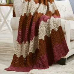 Herrschners Autumnal Sumac Knit Afghan Kit