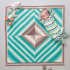 Lion Brand Four Square Baby Afghan Knit Kit