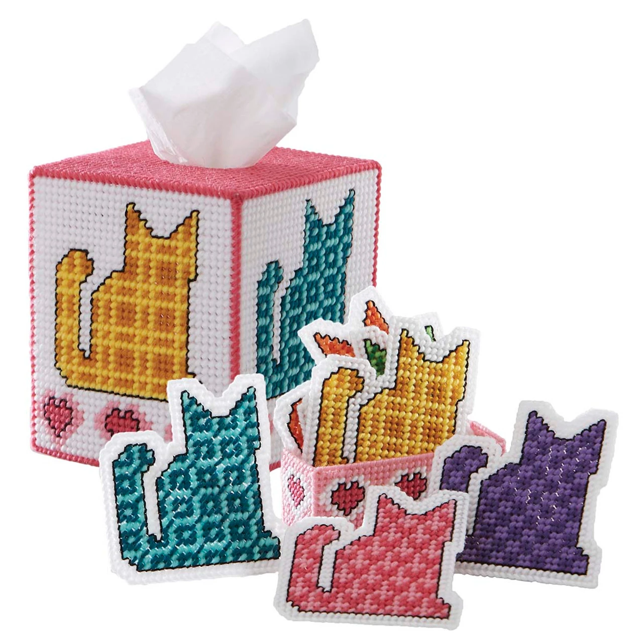 Herrschners Patchwork Kitten Plastic Canvas Set 1 Herrschners Patchwork Kitten Plastic Canvas Set