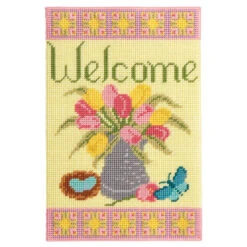 Herrschners Spring Welcome Wall Hanging Plastic Canvas Kit