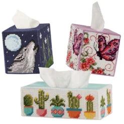 Herrschners Assorted Tissue Box II Set Plastic Canvas