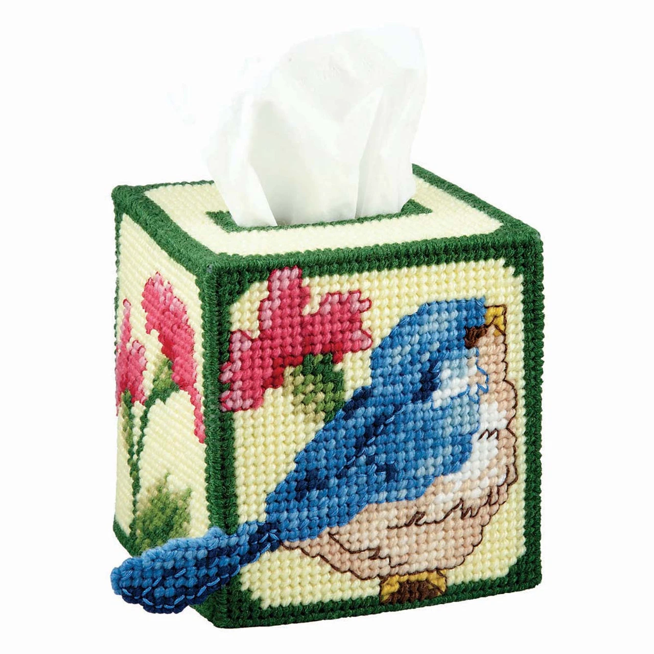 Herrschners Bluebird Happiness Tissue Box Cover Plastic Canvas Kit 1 Herrschners Bluebird Happiness Tissue Box Cover Plastic Canvas Kit