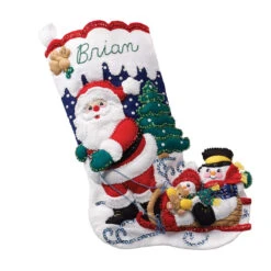 Bucilla Sledding With Santa Stocking Kit