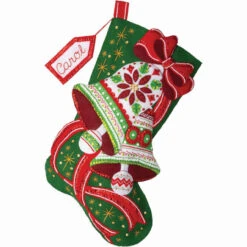 Bucilla Poinsettia Bells Stocking Kit