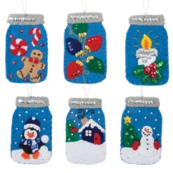 Felt Street Christmas Mason Jars I Ornaments Felt & Sequin Kit