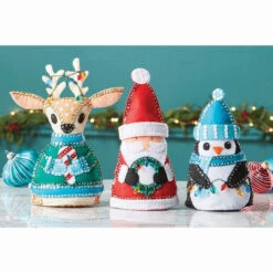 Herrschners Winter Friends Shelf Sitters Felt & Sequin Kit