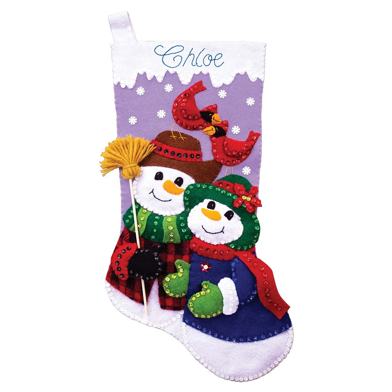 Design Works Snow Couple Stocking Kit 1 Design Works Snow Couple Stocking Kit